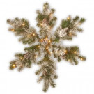 National Tree Company 32 in. Snow Capped Mountain Pine Snowflake with Battery Operated LED Lights-SCM1-300-32S-B1 303231262