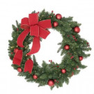 National Tree Company 36 in. Battery Operated Mixed Fir Artificial Wreath with 100 Clear LED Lights-DC3-186-36WB-1 206084828