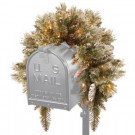 National Tree Company 36 in. Glittery Bristle Pine Mailbox Swag with Battery Operated Warm White LED Lights-GB3-300-3MB-B1 300487194