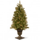National Tree Company 4 ft. Downswept Douglas Fir Entrance Artificial Christmas Tree with Clear Lights-PEDD1-342-40 300120632