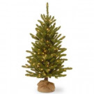 National Tree Company 4 ft. Kensington Burlap Artificial Christmas Tree with Clear Lights-KNT3-306-40 300120624