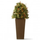 National Tree Company 48 in. Glistening Pine Porch Bush with Clear Lights-GN19-48TLO 303231295