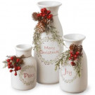 National Tree Company 5 in. Peace/6 in. Joy/9 in. Merry Christmas Holiday Antique Milk Bottles Set (Set of 3)-RAC-ASST-3 300487314