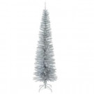 National Tree Company 6.5 ft. Decorator's Slim Silver Tinsel Artificial Christmas Tree-DEC7-501-65-H 300487976