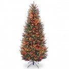 National Tree Company 6.5 ft. Natural Fraser Slim Fir Tree with Multicolor Lights-NAFFSLH1-65RLO 302558808