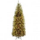 National Tree Company 7.5 ft. PowerConnect Kingswood Fir Slim Artificial Christmas Tree with Dual Color LED Lights-KW7-D52-75 207183191