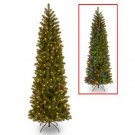 National Tree Company 9 ft. Downswept Douglas Pencil Slim Fir Tree with Dual Color LED Lights-PEDD4-392D-90 302558683