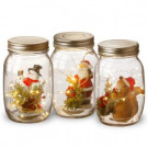 National Tree Company Assortment of 3 - 6.75 in. Holiday Accent Mason Jar Assortment with Lights-RAC-KX040-1 303231388