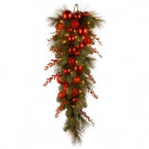 National Tree Company Decorative Collection 36 in. Christmas Red Mixed Teardrop with Battery Operated Warm White LED Lights-DC13-159-36TB-1 300441250