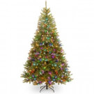 National Tree Company Dunhill Fir 7.5 ft. Artificial Christmas Tree with Light Parade LED Lights-DUH-325R-75 300443188