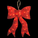 National Tree Company Pre-Lit 24 in. Red Wavy Sisal Bow-MZBO-24CL-1 300493634