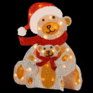 National Tree Company Pre-Lit 24 in. Silver Fabric Bear Decoration-MZFB-24LO-1 300493683
