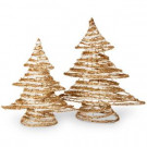 National Tree Company Rattan Christmas Tree Set - Height 16 in and 20 in.-RAC-K13948 300487331