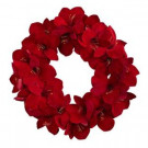 Nearly Natural 22 in. Amaryllis Artificial Wreath-4879 206725576