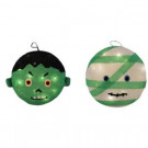 Northlight 14 in. LED Mummy and Frankenstein Halloween Decoration (Set of 2)-32234367 302267597