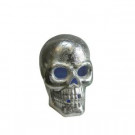 Northlight 14 in. LED Silver Metallic Day of the Dead Skull-32256715 302267607