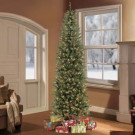 Puleo 7.5 ft. Pre-Lit Fraser Fir Pencil Tree Artificial Christmas Tree with 350 Clear Lights-277-FFPT-75C35 300950382