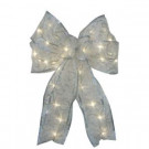 Starlite Creations 9 in. 36-Light Battery Operated LED White Everyday Bow-EB04-W006-A1 202371877