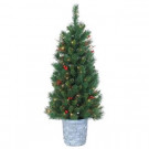 Sterling 4 ft. Pre-Lit Hard/Mixed Needle Hazelwood Pine Artificial Christmas Tree with Clear Lights in Pot-5580--40C 206480747