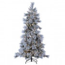 Sterling 7 ft. Indoor Pre-Lit LED Lightly Flocked Snowbell Pine 450 UL Cool White LED Twinkling Lights-5852--70C 300832206