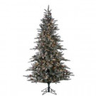 Sterling 7.5 ft. Pre-Lit Lightly Flocked McKinley Pine Artificial Christmas Tree with Clear Lights and Pinecones-5832--75C 204281559