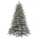 Sterling 7.5 ft. Pre-Lit Natural Cut Flocked Vermont Spruce Artificial Christmas Tree with Clear Lights-5839--75C 206482513