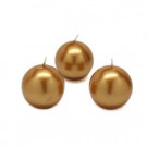 Zest Candle 2 in. Metallic Gold Ball Candles (12-Box)-CBZ-037 203362786
