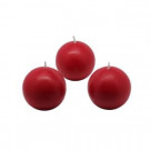 Zest Candle 2 in. Red Ball Candles (Box of 12)-CBZ-008 203362757