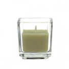 Zest Candle 2 in. Sage Green Square Glass Votive Candles (12-Box)-CVZ-039 203363178