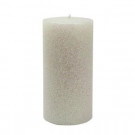 Zest Candle 3 in. x 6 in. Metallic White Glitter Pillar Candle Bulk (12-Box)-CPZ-167_12 203369646