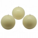 Zest Candle 3 in. Ivory Ball Candles (6-Box)-CBZ-047 203362794