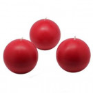 Zest Candle 3 in. Red Ball Candles (6-Box)-CBZ-019 203362768