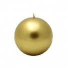 Zest Candle 4 in. Metallic Gold Ball Candles (2-Box)-CBZ-414 203362795
